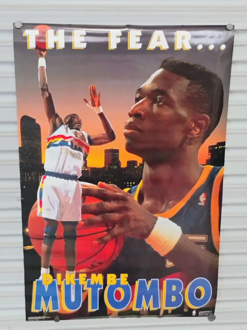 Dikembe Mutombo THE FEAR Denver Nuggets NBA Rare VTG 92 Costacos Poster 23x35